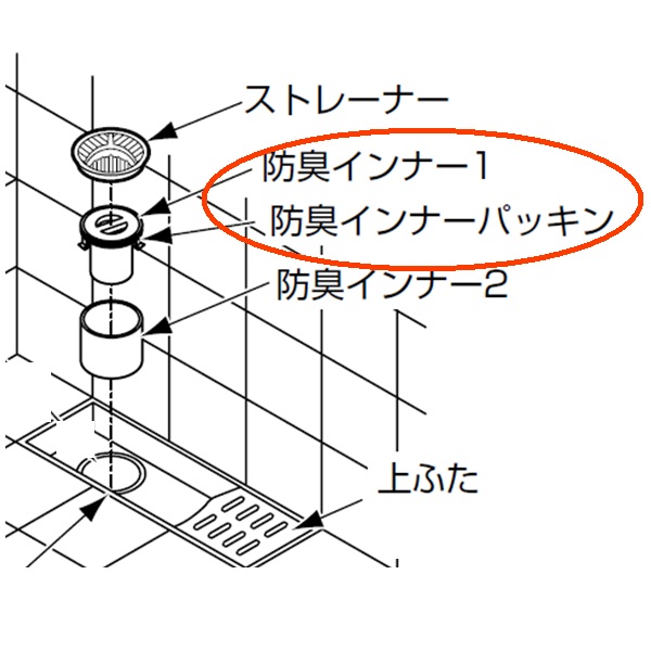 浴室排水ユニット（パッキン付）