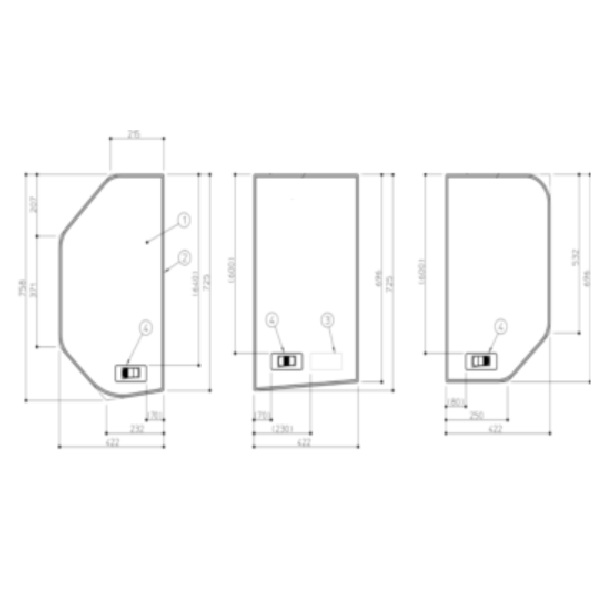 魔法瓶用３枚蓋Ｒ（１３００用）