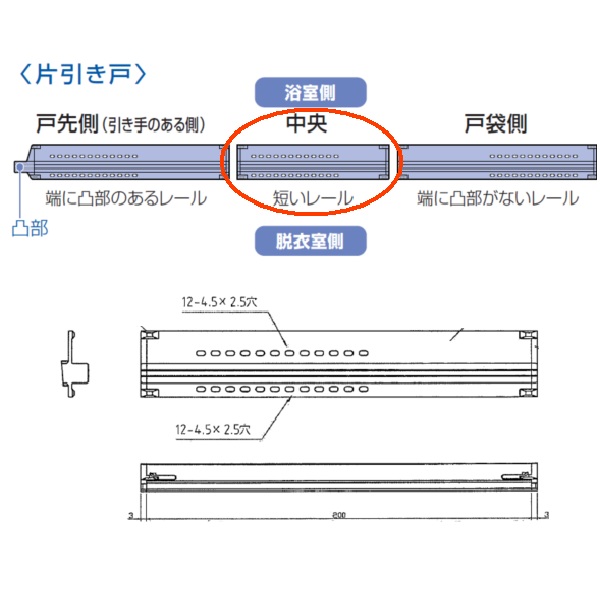 下枠レール（中間）セットＲ
