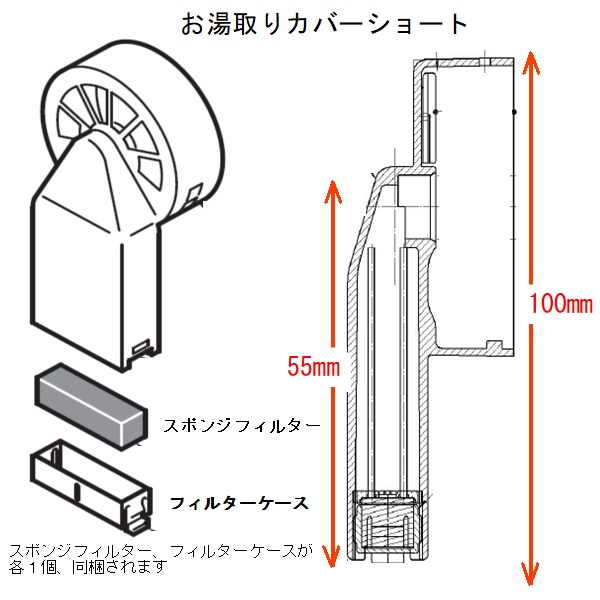 お湯取カバーショート
