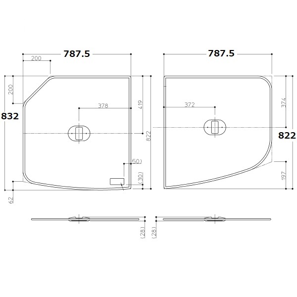 シャッター風呂蓋Ｒ　１Ｐバス水無