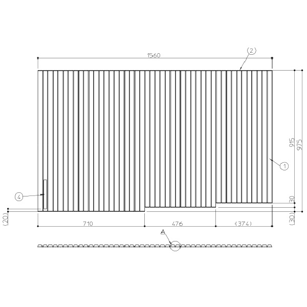 大型浴槽シヤツター式風呂蓋Ｒ